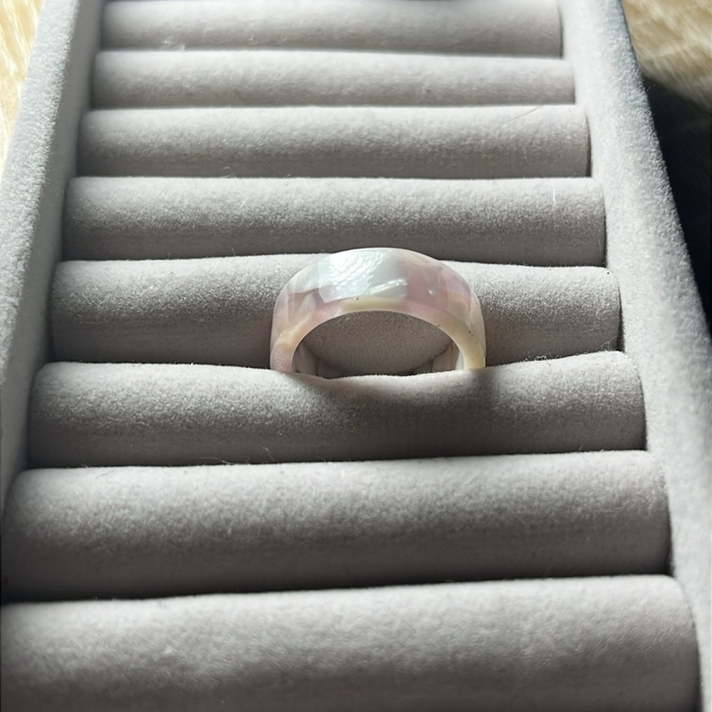 ❤️‍🔥BOGO FREE Handmade Pastel Pink Resin Adjustable Chunky Statement Ring 7